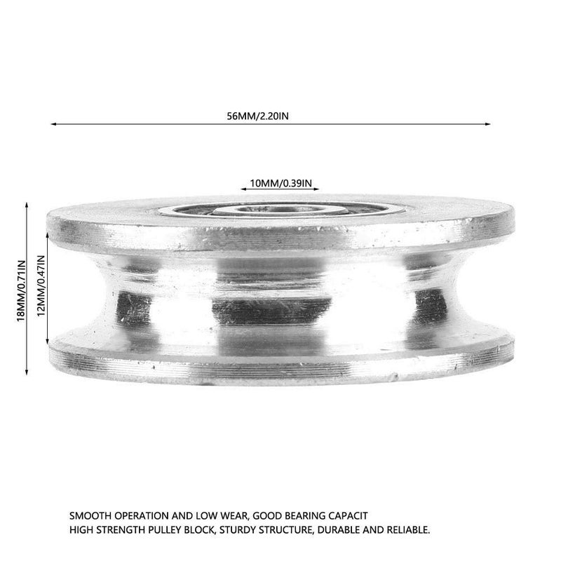 Hyuduo Bearing Block, Wire Rope Wheel, Deep U Pulley, Double Bearing Wheel Block Wire Rope Lifting (diameter28mm), Snatch Blocks (Diameter 56mm) - Image 3